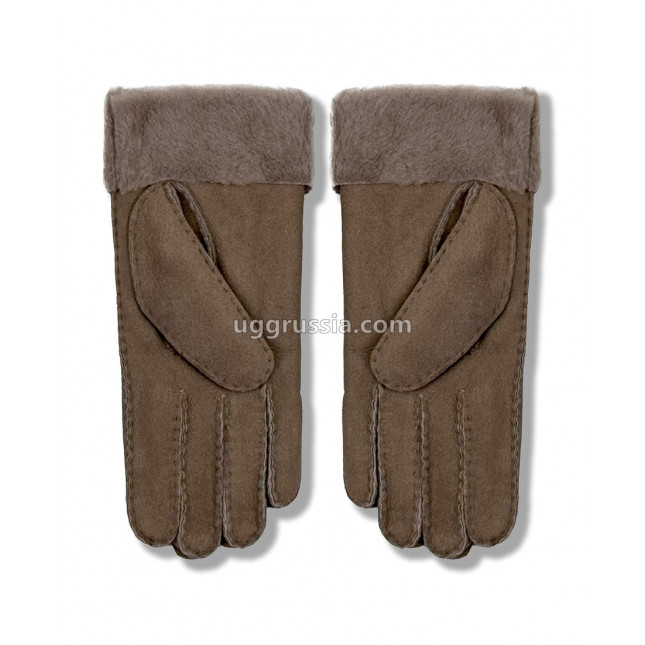 UGG Перчатки Замшевые Женские Коричневые