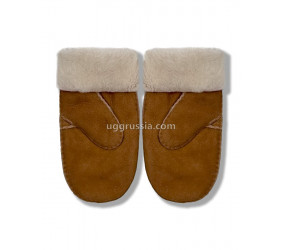 UGG Варежки Замшевые Женские Коричневые