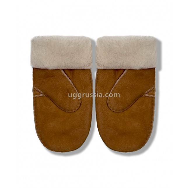 UGG Варежки Замшевые Женские Коричневые
