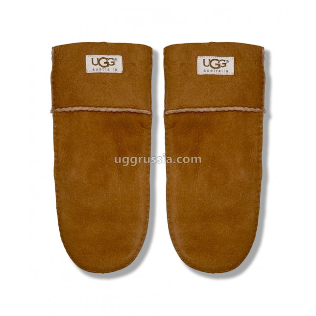 UGG Варежки Замшевые Женские Коричневые
