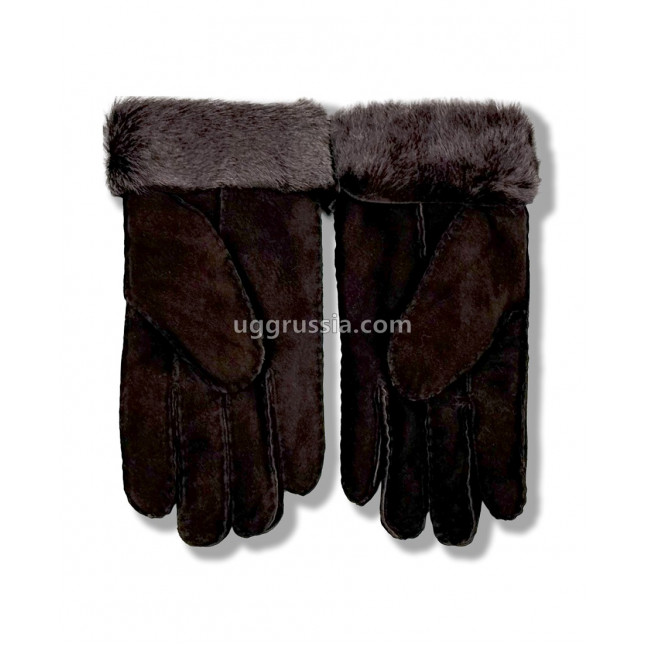 UGG Перчатки Замшевые Женские Коричневые