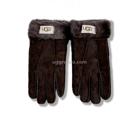 UGG Перчатки Замшевые Женские Коричневые