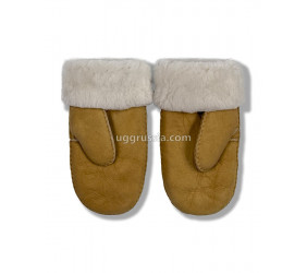 UGG Варежки Кожаные Женские Коричневые