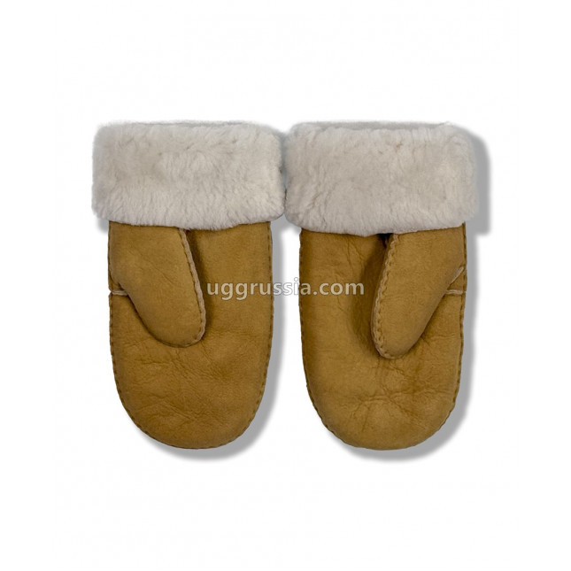 UGG Варежки Кожаные Женские Коричневые
