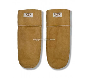 UGG Варежки Кожаные Женские Коричневые
