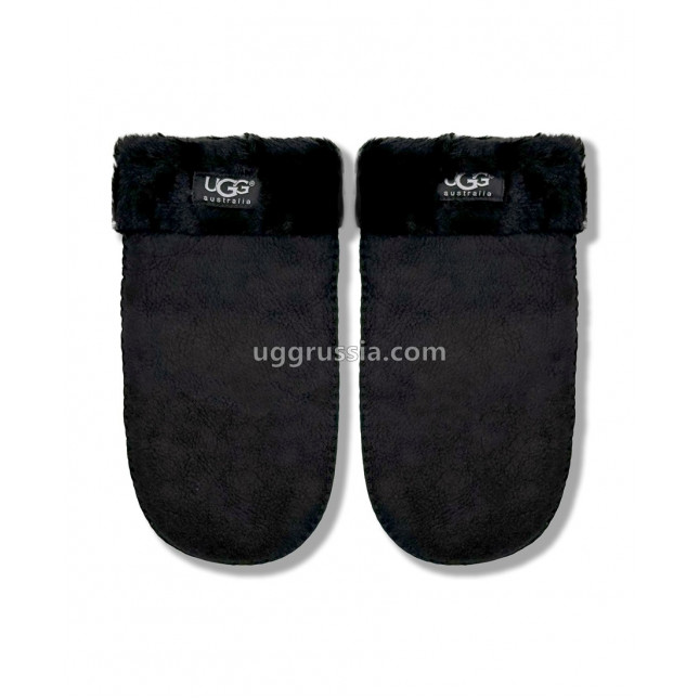 UGG Варежки Замшевые Женские Черные