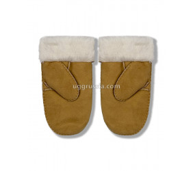 UGG Варежки Замшевые Женские Коричневые