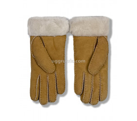 UGG Перчатки Замшевые Женские Коричневые