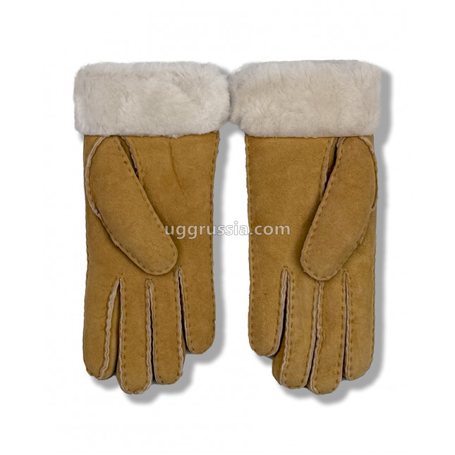 UGG Перчатки Замшевые Женские Коричневые