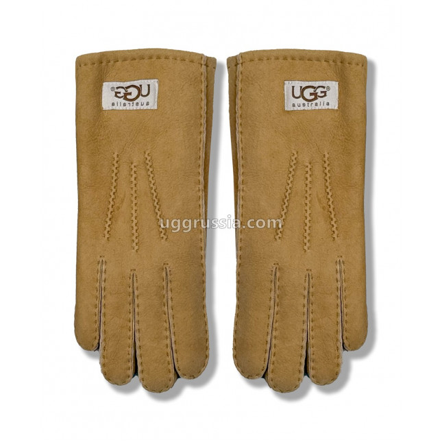 UGG Перчатки Замшевые Женские Коричневые