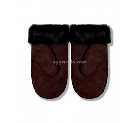 UGG Варежки Замшевые Женские Коричневые