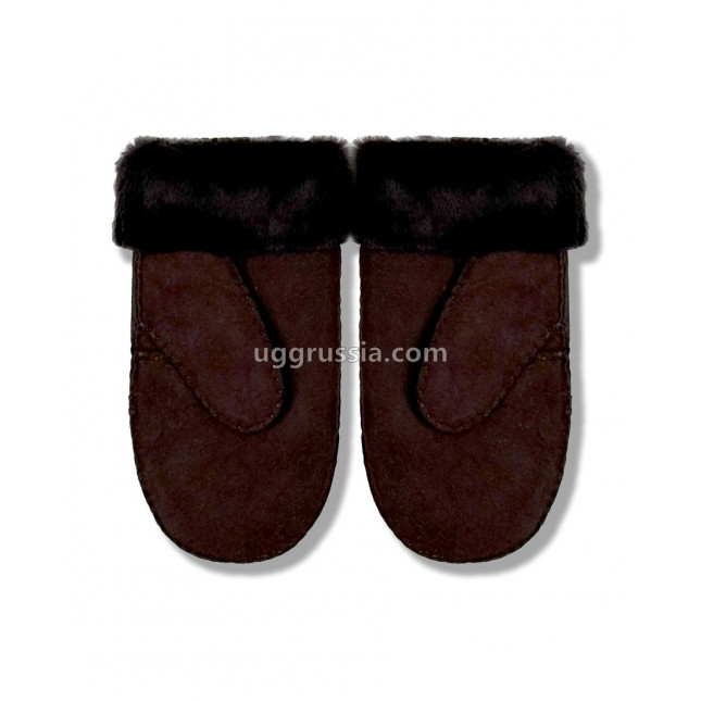 UGG Варежки Замшевые Женские Коричневые