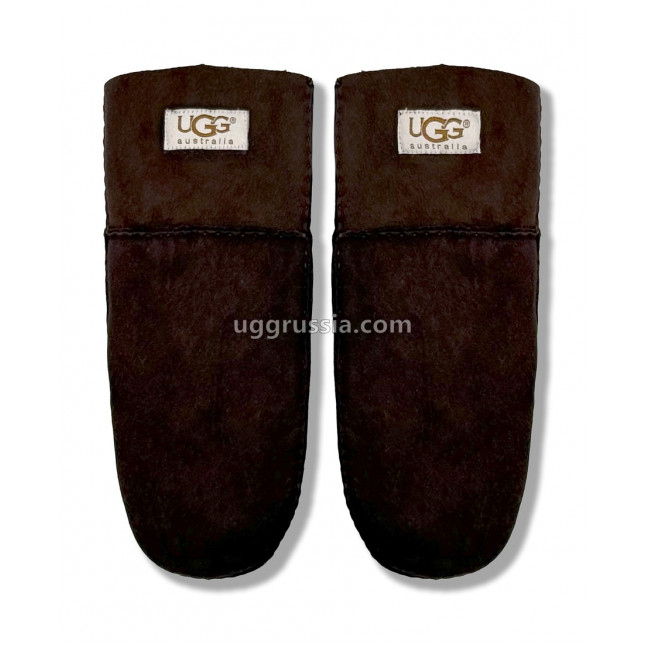 UGG Варежки Замшевые Женские Коричневые