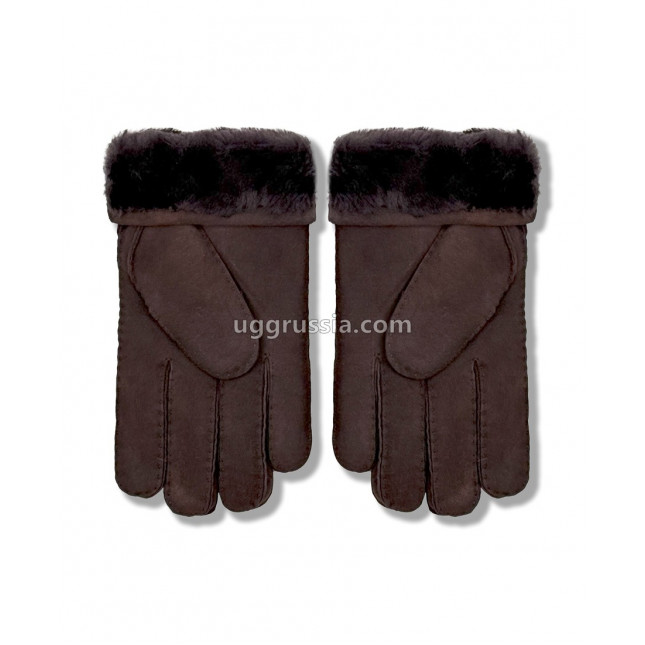 UGG Перчатки Замшевые Женские Коричневые