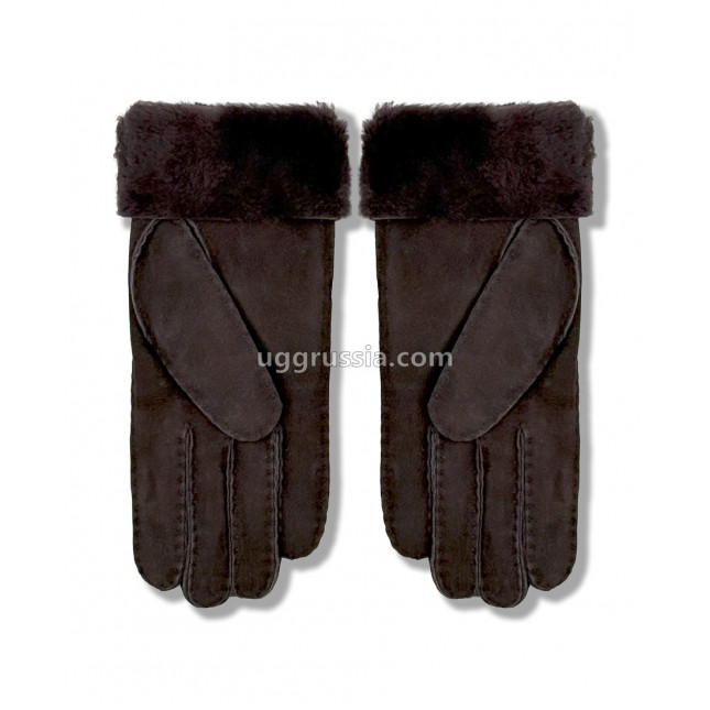 UGG Перчатки Замшевые Женские Коричневые