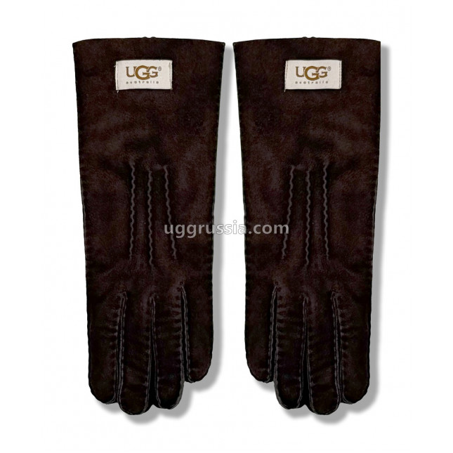 UGG Перчатки Замшевые Женские Коричневые