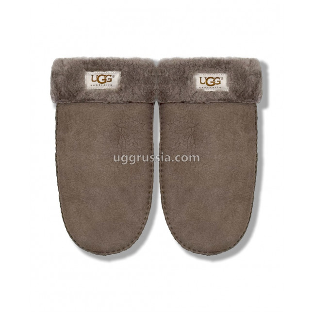 UGG Варежки Кожаные Женские Серые