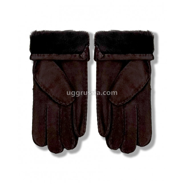 UGG Перчатки Замшевые Женские Коричневые