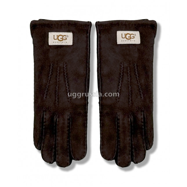 UGG Перчатки Замшевые Женские Коричневые