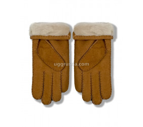 UGG Перчатки Замшевые Женские Коричневые