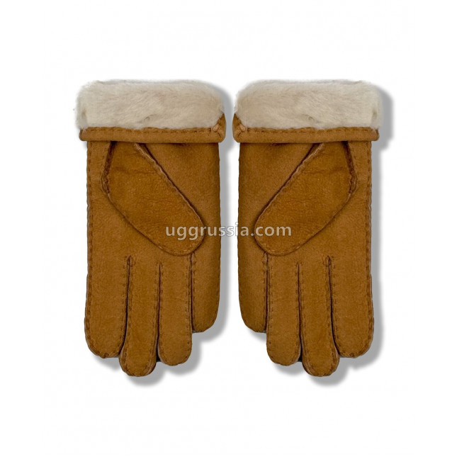 UGG Перчатки Замшевые Женские Коричневые