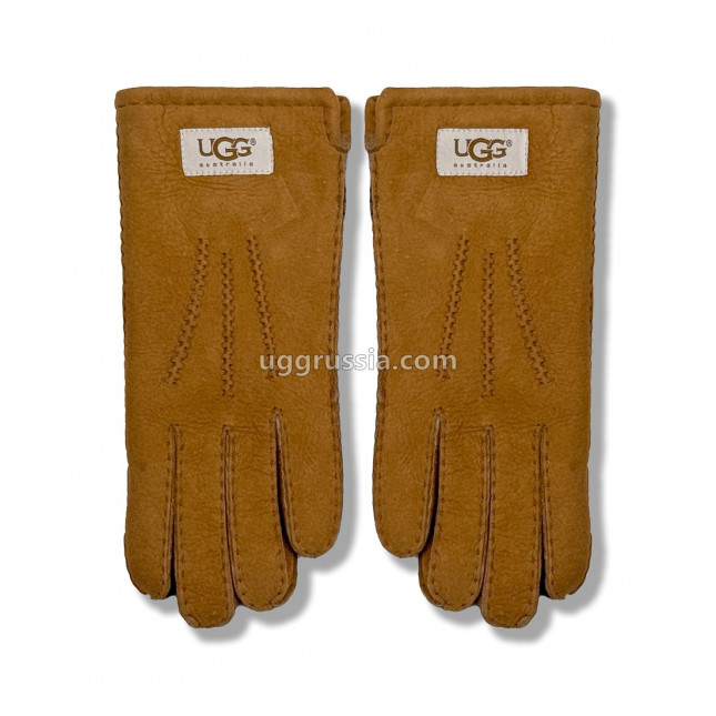 UGG Перчатки Замшевые Женские Коричневые