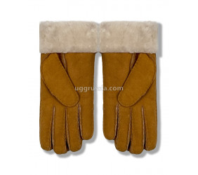 UGG Перчатки Замшевые Женские Коричневые