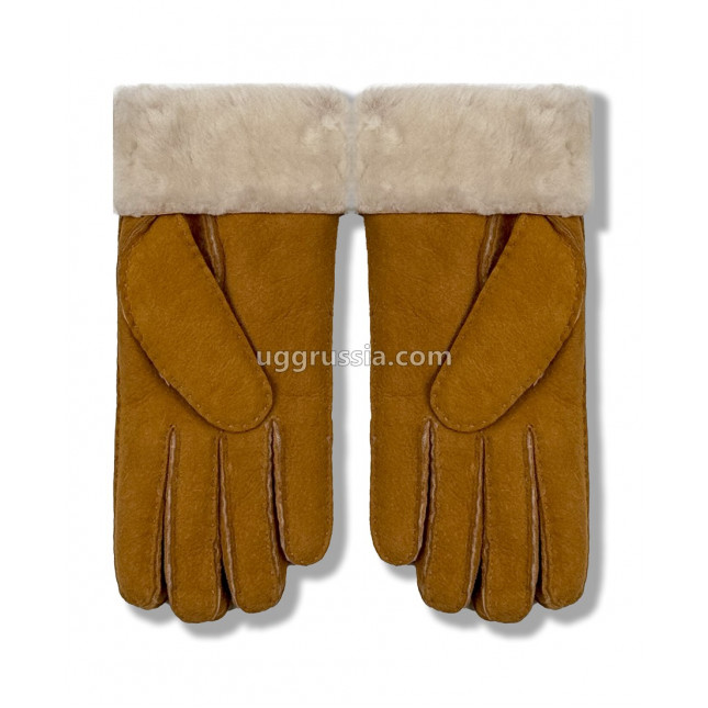 UGG Перчатки Замшевые Женские Коричневые