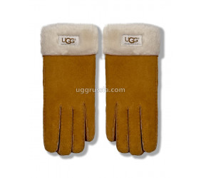 UGG Перчатки Замшевые Женские Коричневые