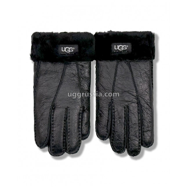UGG Перчатки Кожаные Мужские Черные