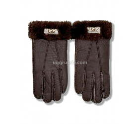 UGG Перчатки Кожаные Мужские Коричневые