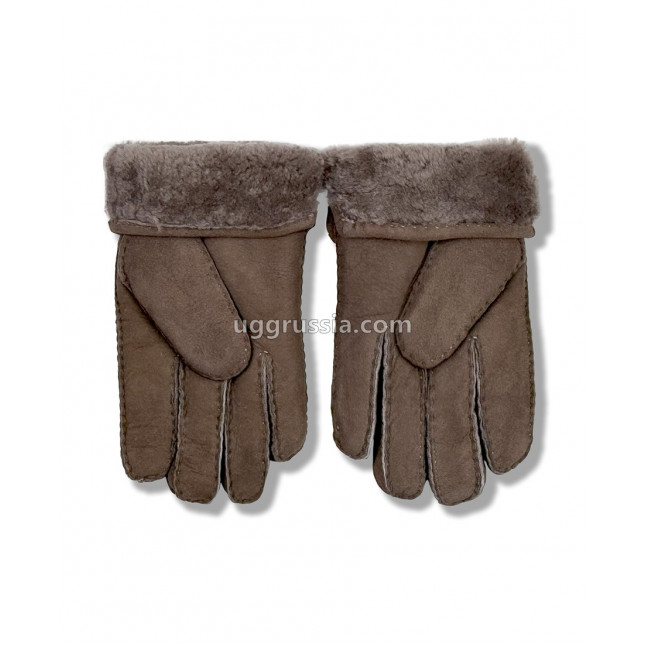 UGG Перчатки Кожаные Мужские Коричневые