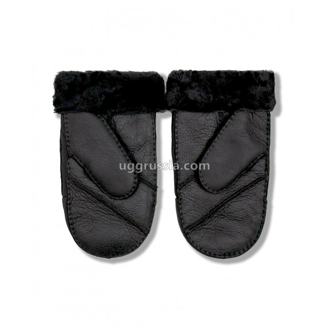UGG Варежки Кожаные Мужские Черные