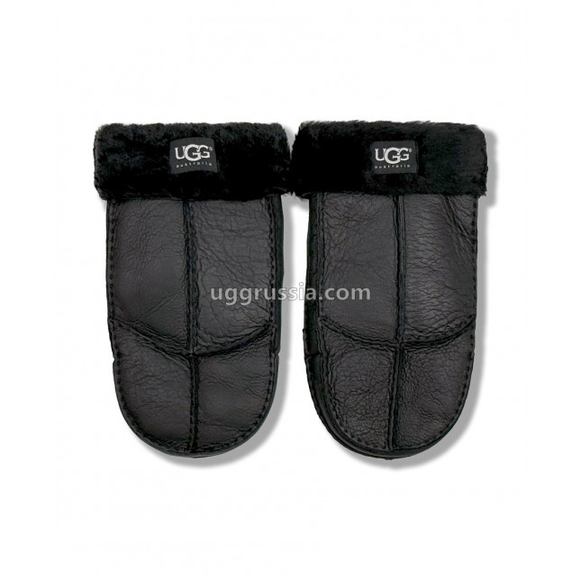 UGG Варежки Кожаные Мужские Черные