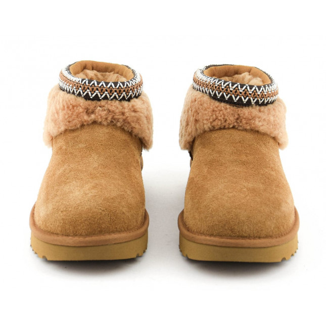 UGG Ultra Mini Lack Maxi Curly Boot Chestnut