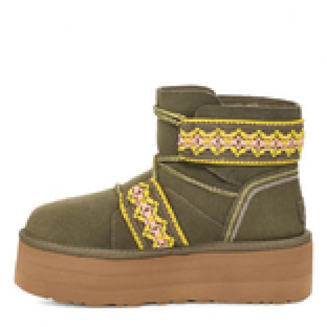 UGG Classic Mini II Braid Platform Green