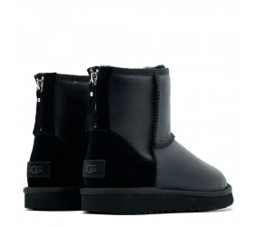 UGG Classic Mini Zip Metallic Black (без камней)