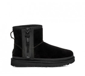 UGG Classic Mini Zipper Tape Logo Boot Black