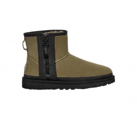 UGG Classic Mini Zipper Tape Logo Boot Burnt Olive