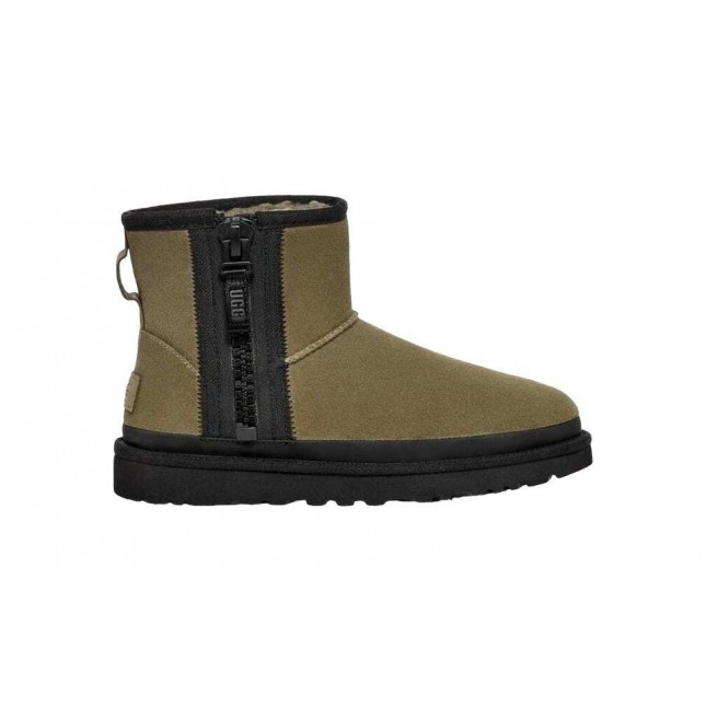 UGG Classic Mini Zipper Tape Logo Boot Burnt Olive