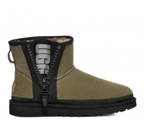 UGG Classic Mini Zipper Tape Logo Boot Burnt Olive
