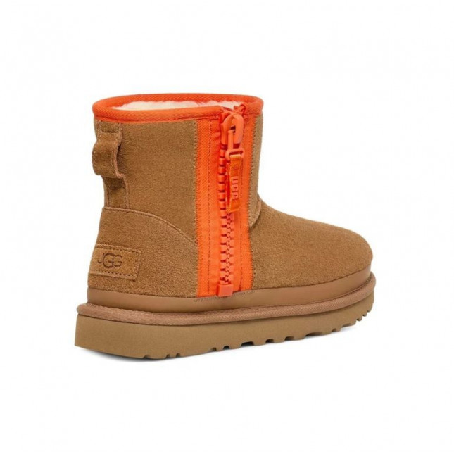 UGG Classic Mini Zipper Tape Logo Boot Chestnut