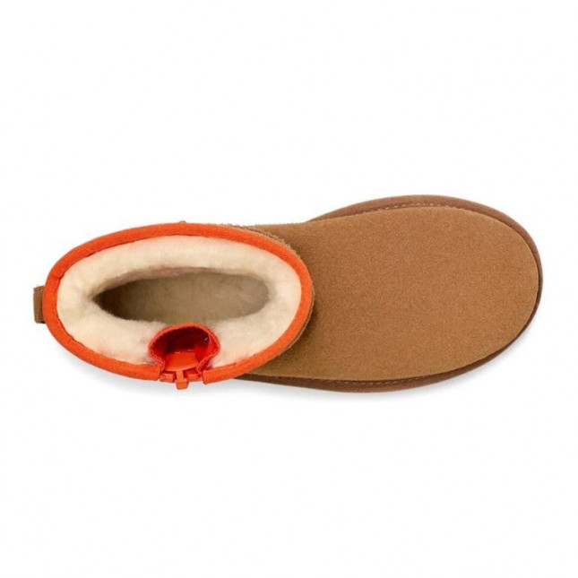 UGG Classic Mini Zipper Tape Logo Boot Chestnut