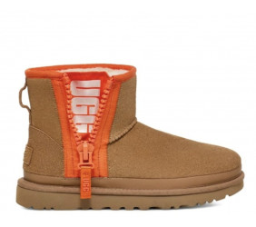 UGG Classic Mini Zipper Tape Logo Boot Chestnut