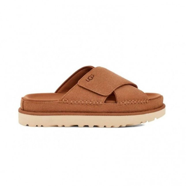 UGG Goldenstar Cross Slide - Chestnut