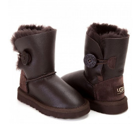 UGG Kids Bailey Button Metallic Chocolate