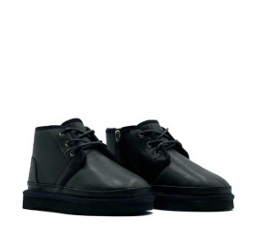UGG Kids Neumel Zip Leather Black