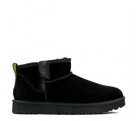 UGG Mens Classic Ultra Mini Zip Boot Black/Pearfect