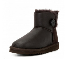 UGG Mini Bailey Button Metallic Chocolate