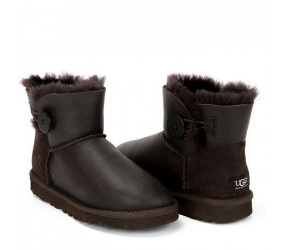 UGG Mini Bailey Button Metallic Chocolate